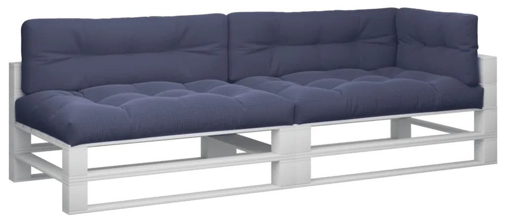Almofadões para sofá de paletes 5 pcs tecido azul-marinho