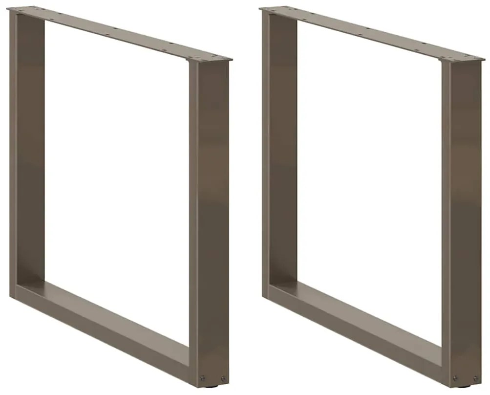 Pés para mesa de jantar em formato de U, 3 peças, aço natural, 100x(72