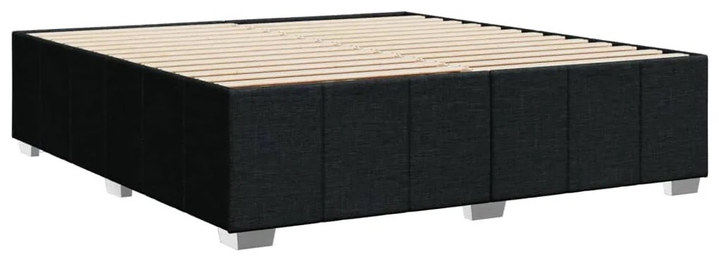 Estrutura de cama sem colchão 200x200 cm tecido preto