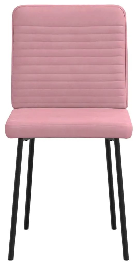 Cadeiras de jantar 4 pcs veludo rosa
