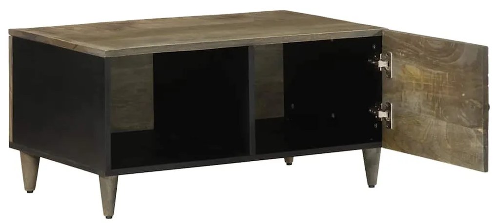 Mesa centro cinzento claro 80x50x40 cm madeira mangueira maciça