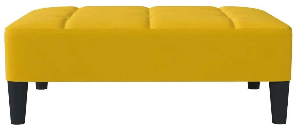 Apoio de pés 78x56x32 cm veludo amarelo