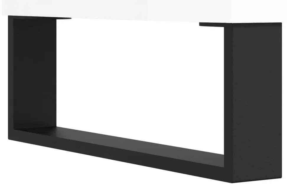 Móvel de TV 160x35x55 cm derivados de madeira branco brilhante