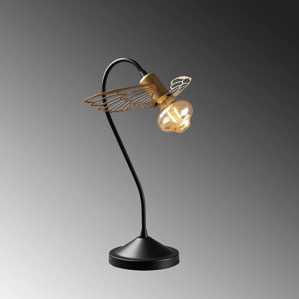 ****
Candeeiro de Mesa Angel – Preto e Dourado – 20 x 20 x 45 cm
**