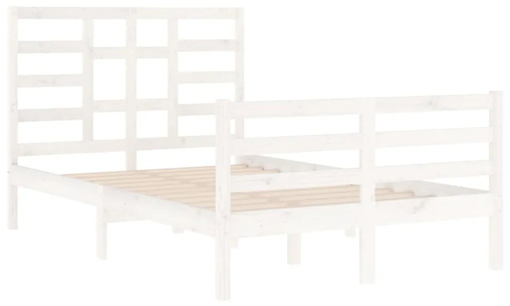 Estrutura de cama 120x200 cm madeira maciça branco