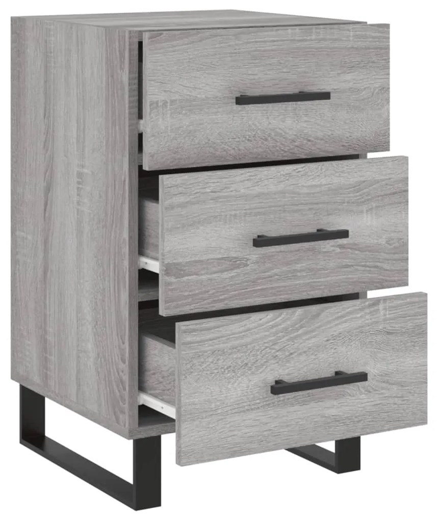Mesa de cabeceira 40x40x66 cm derivados madeira cinzento sonoma