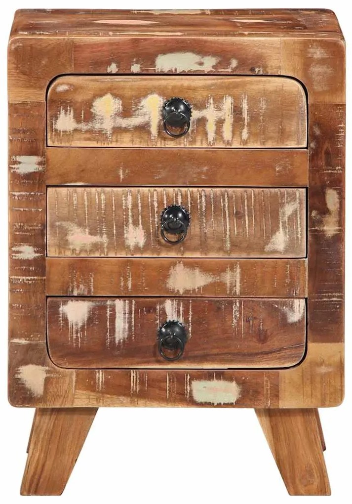 Mesa de cabeceira 37x32x50 cm madeira recuperada maciça