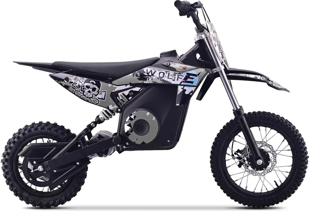 Mota Elétrica Infantil WOLF-E 1000W 36V com Bateria de Lítio, 3 Velocidades e Travões de Disco – Preta
