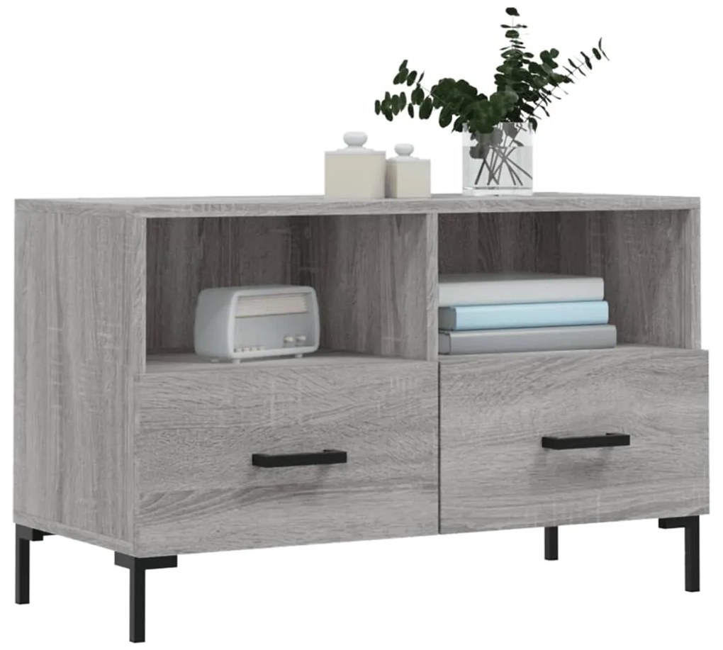 Móvel de TV 80x36x50 cm derivados de madeira cinzento sonoma
