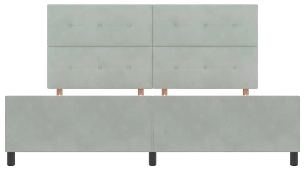 Cama vidaXL Cinza Claro 200x200 cm Veludo