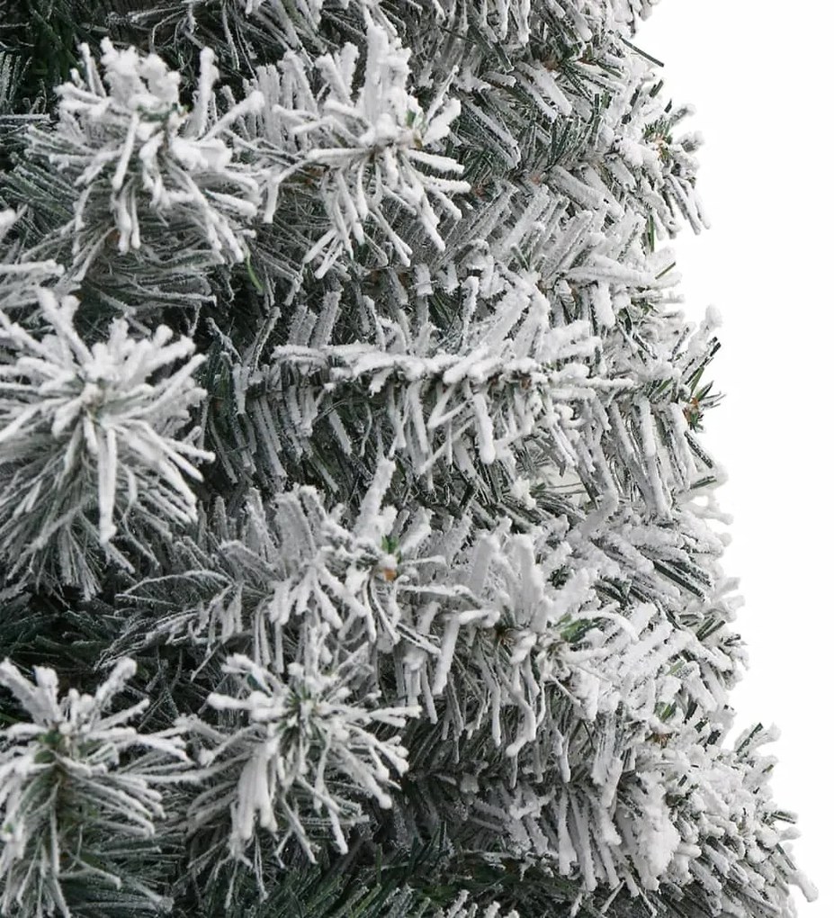 Árvore de Natal fina c/ suporte e flocos de neve 270 cm PVC