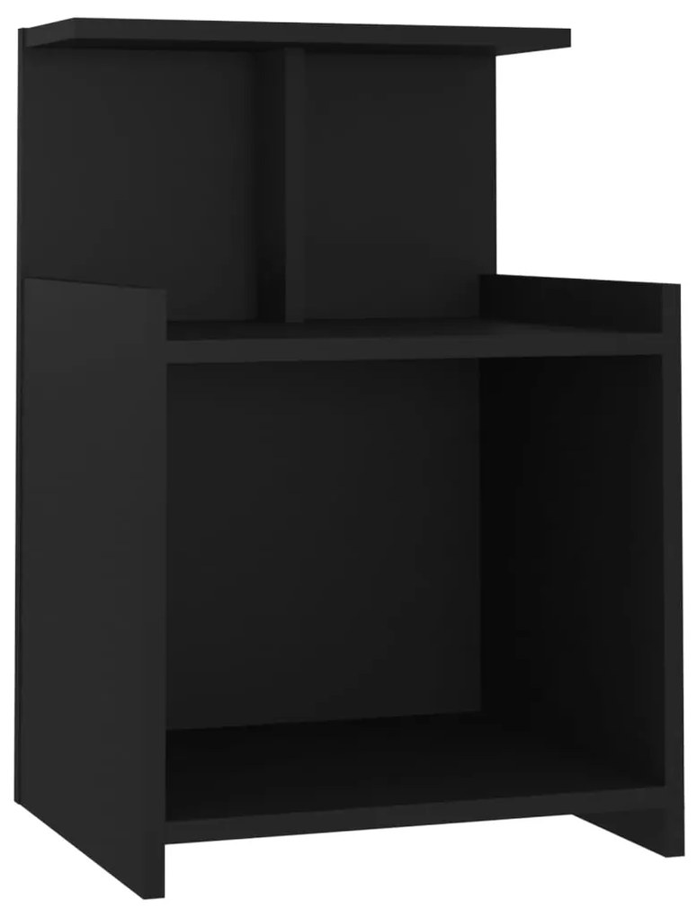 Mesas de cabeceira 2 pcs derivados de madeira preto