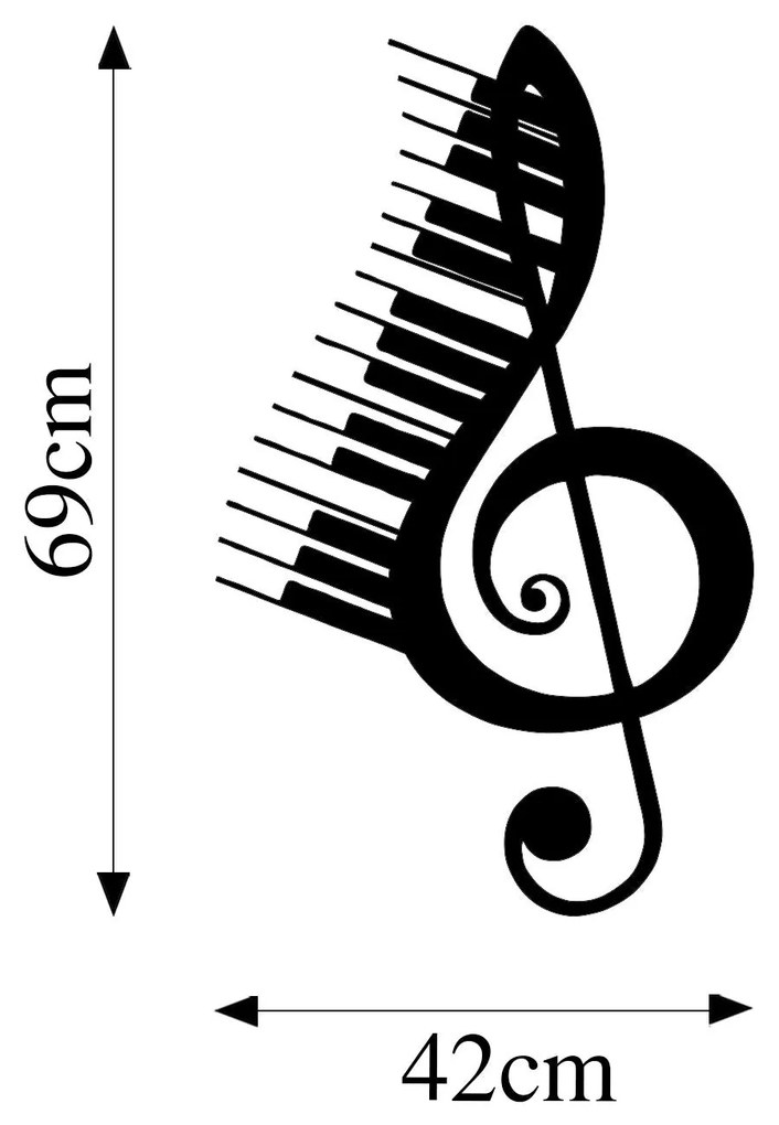 Acessório Decorativo de Parede Musical – Preto – 42 x 69 cm