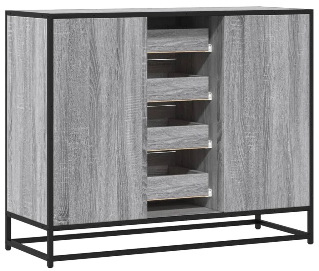 Aparador 92x35x76 cm derivados de madeira cinzento sonoma