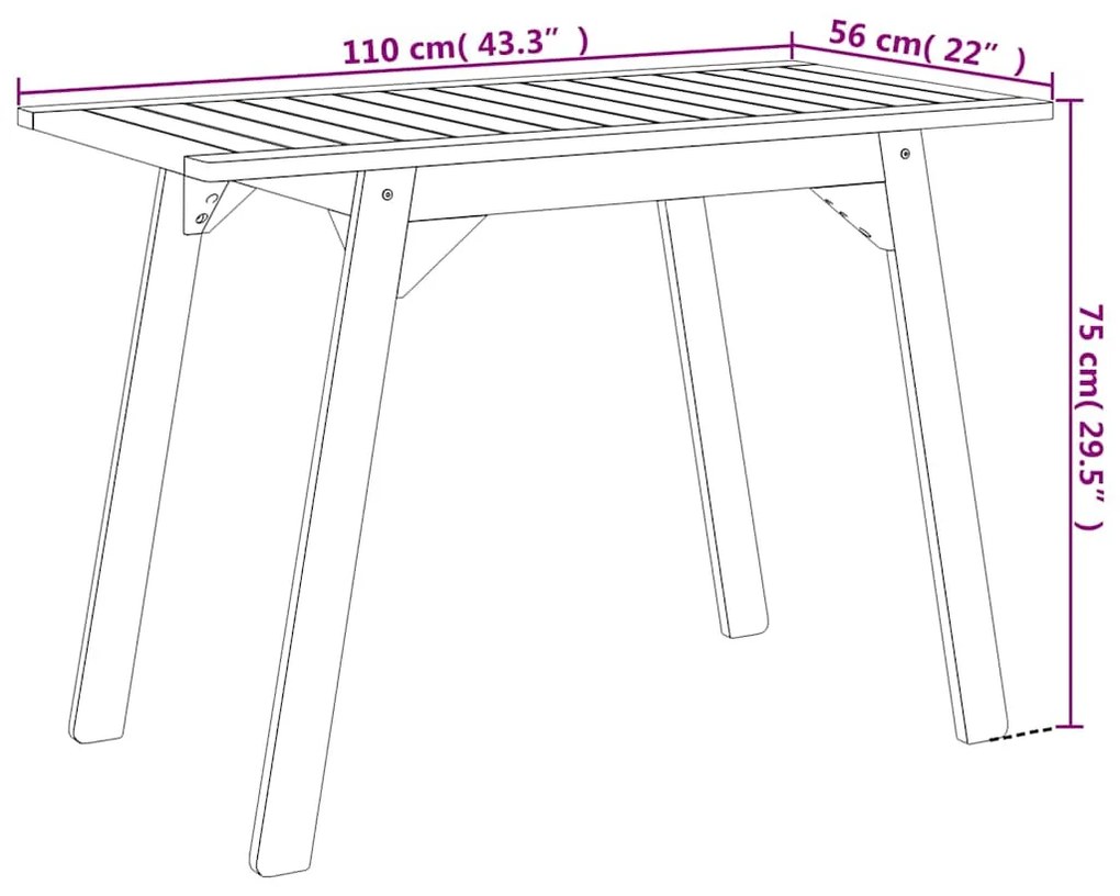 3 pcs conjunto de jantar para jardim madeira de acácia maciça