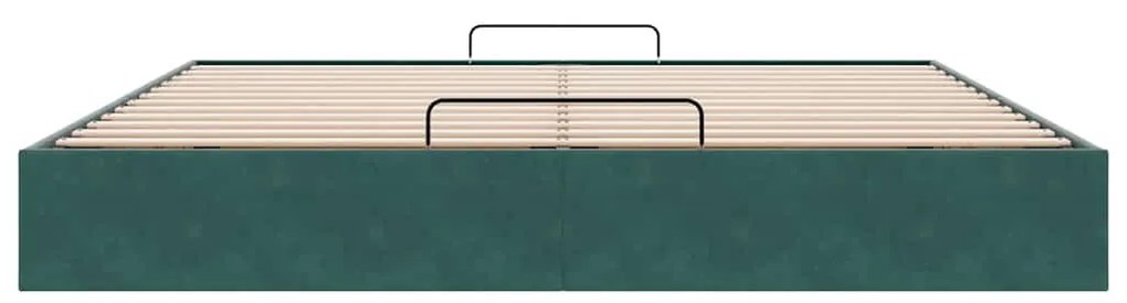 Estrutura de cama otomana sem colchão 180x200 cm verde escuro