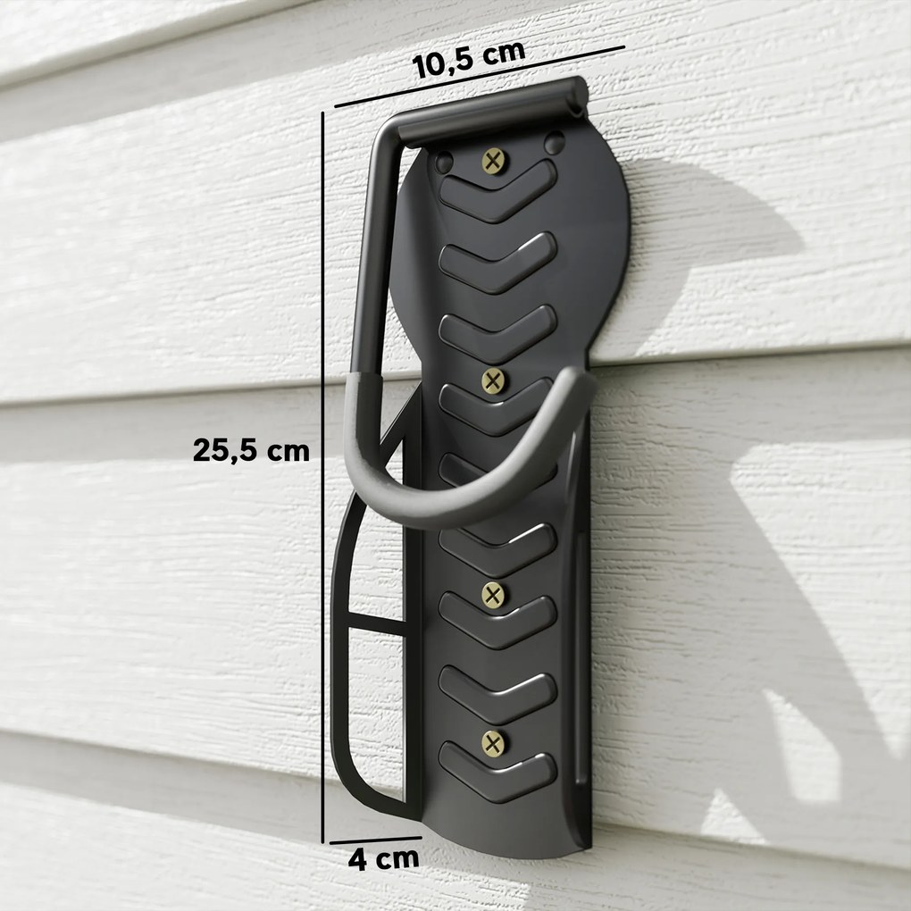 Conjunto de Suportes de Parede para Bicicletas com 4 Peças Gancho Dobrável 25,5x10,5x4 cm Preto