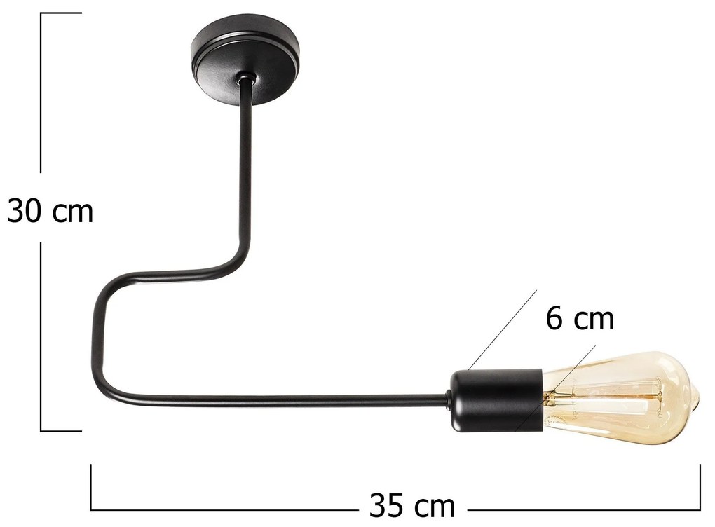 Candeeiro Denge – Preto – 30 x 6 cm