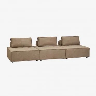 Sofá Modular De 3 Peças Em Tecido Vermont Tecido Castanho Areia - Sklum