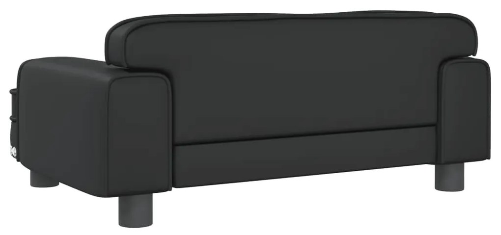 Sofá infantil 70x45x30 cm couro artificial preto
