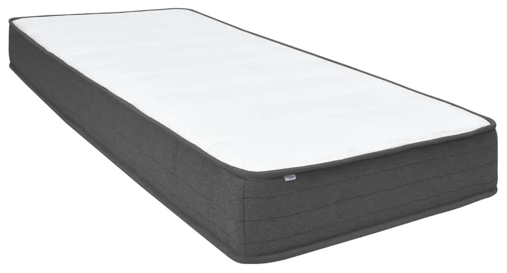 Cama boxspring 200x200 cm tecido cinzento-escuro