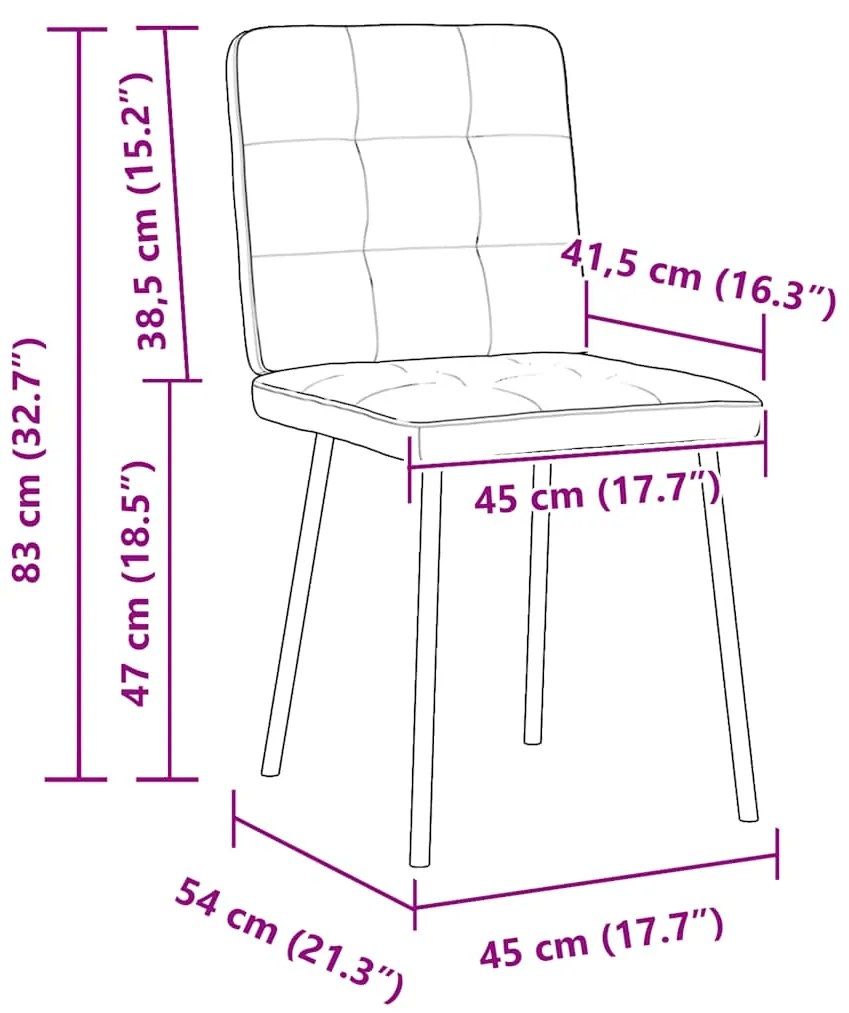 Cadeiras de jantar 4 pcs veludo azul