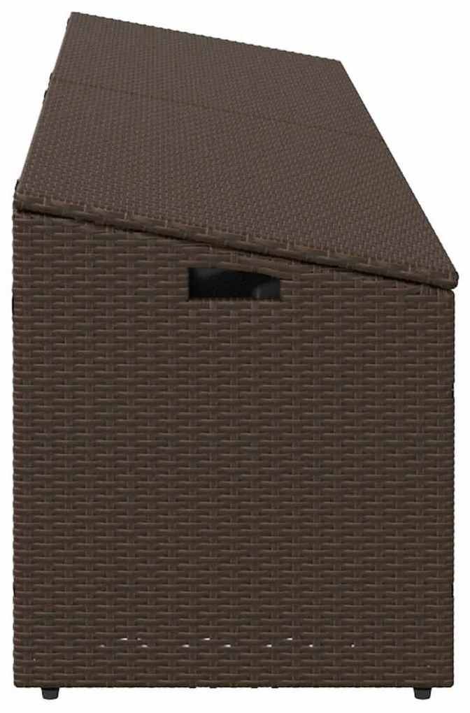 Caixa de arrumação para jardim 220x50x58 cm vime PE castanho