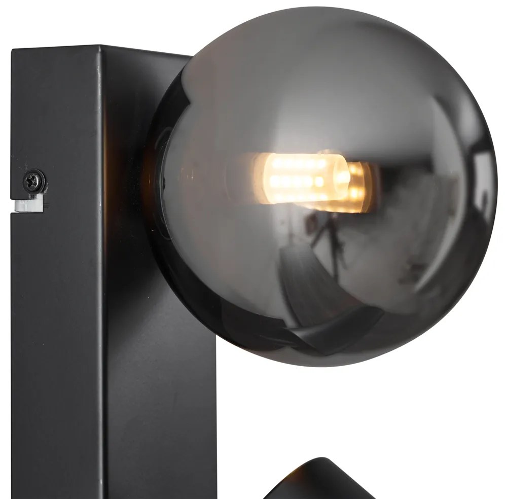 Candeeiro de parede moderno preto 2-luzes inclinável - Lesly Moderno