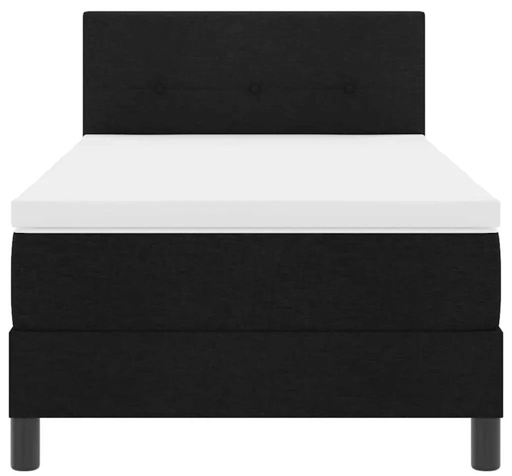 Cama Box com Colchão e LED Preto 90x200 cm Tecido