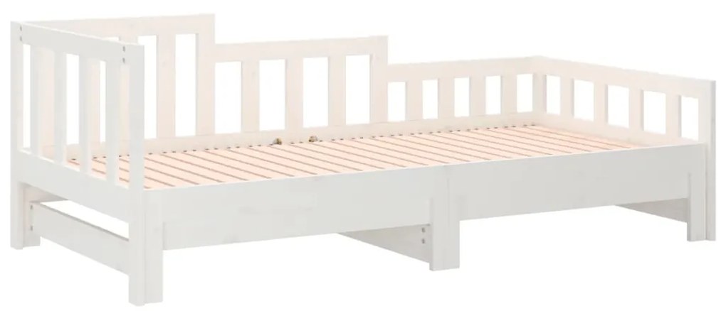 Estrutura sofá-cama de puxar 2x(90x190) cm pinho maciço branco