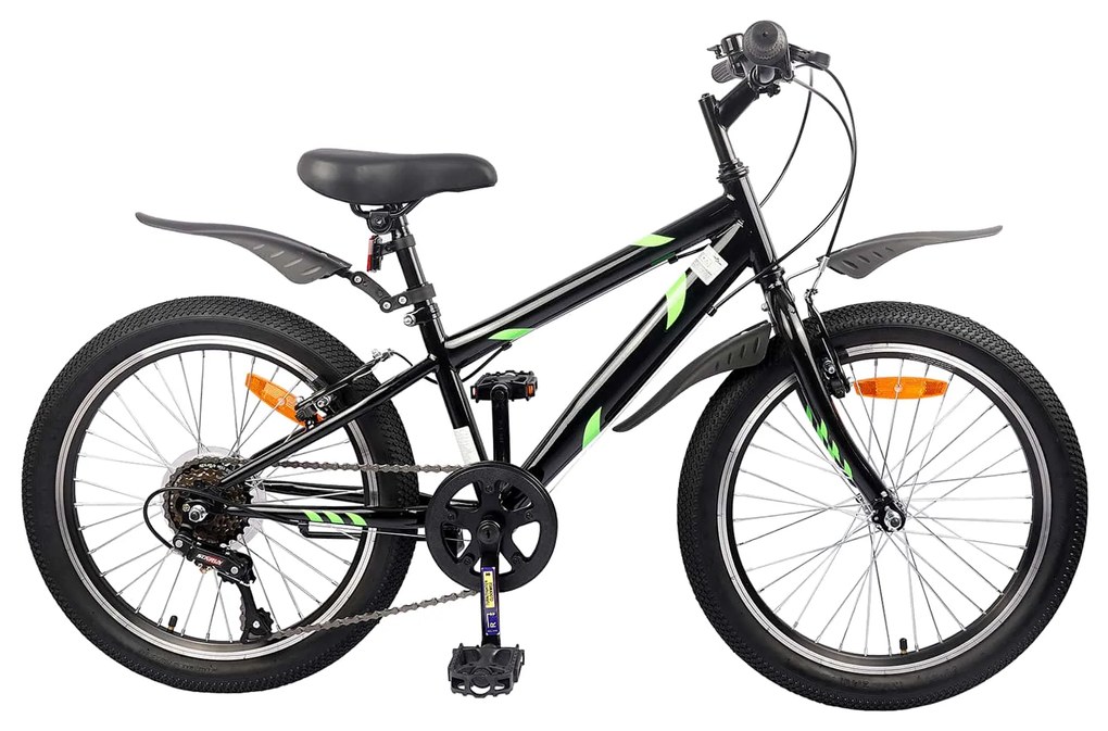vidaXL Bicicleta Infantil 20 Polegadas 6-Speed para 6-11 Anos Preto
