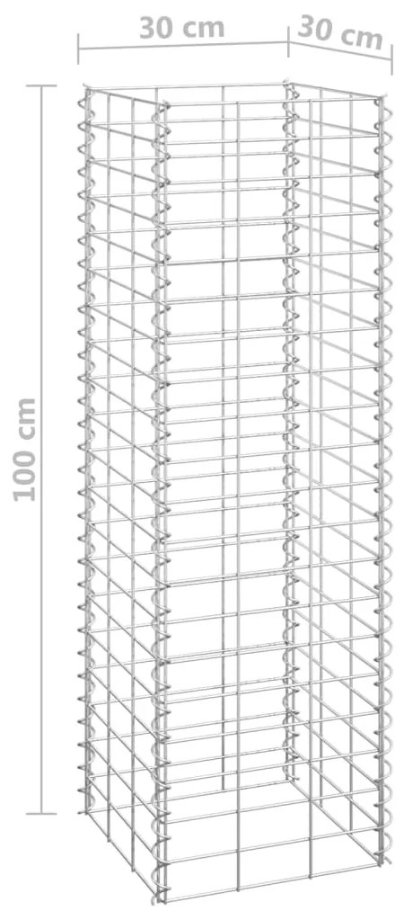 Canteiro/gabião elevado 4 pcs 30x30x50/100/150/200 cm ferro