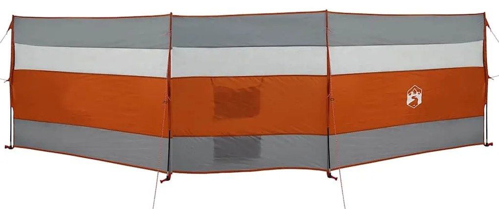 Corta-vento de campismo 508x130 cm impermeável cinza/laranja
