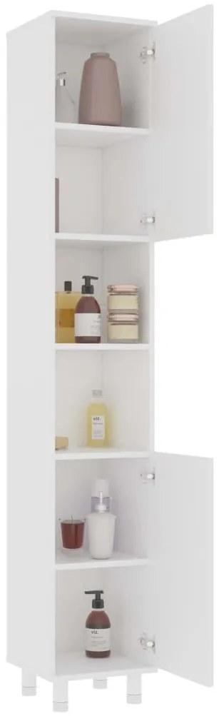 3 pcs conjunto de móveis de casa de banho contraplacado branco