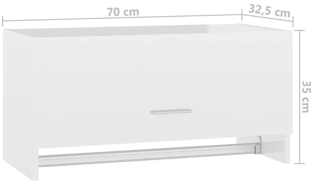 Roupeiro 70x32,5x35 cm derivados de madeira branco brilhante