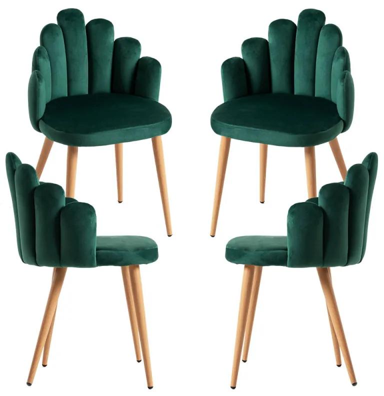 Pack 4 Cadeiras Hand Veludo - Verde