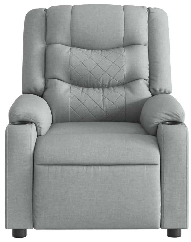 Poltrona de massagens reclinável elétrica tecido cinzento-claro