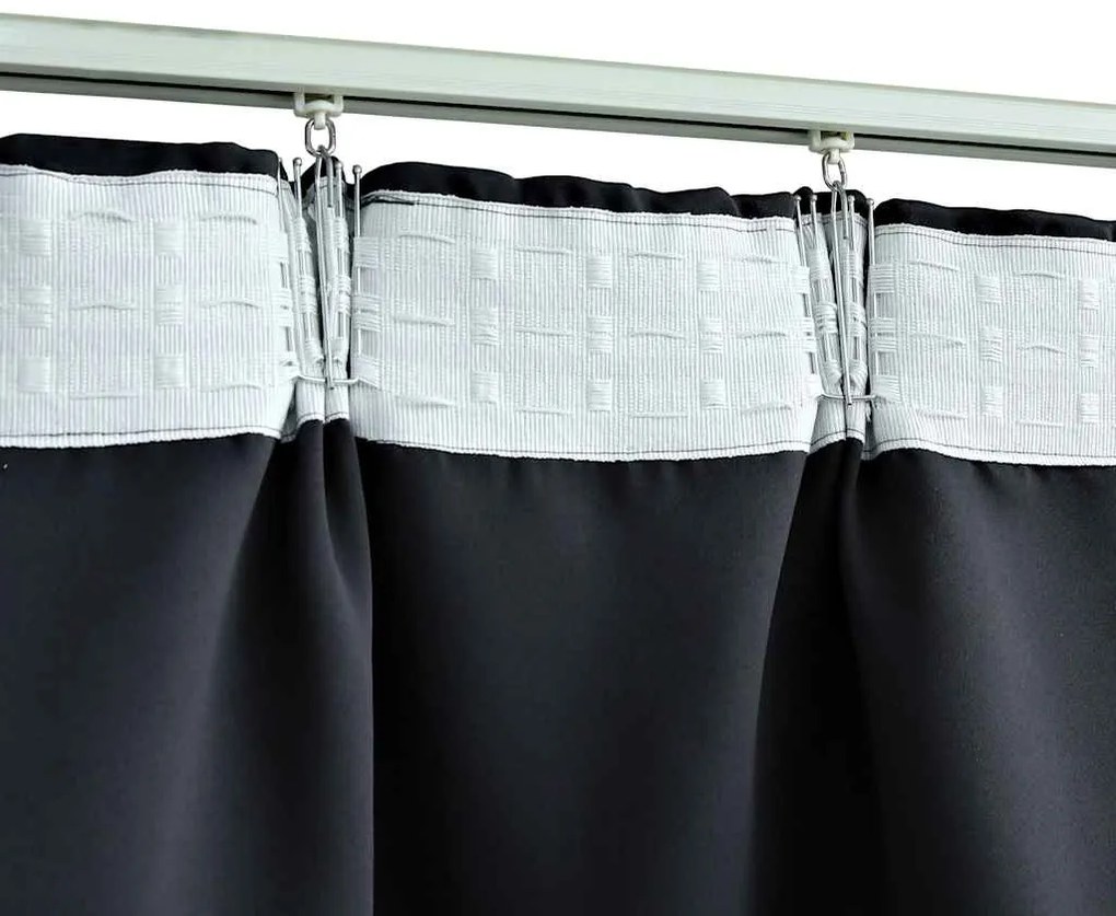 Cortina blackout com ganchos 290x245 cm preto