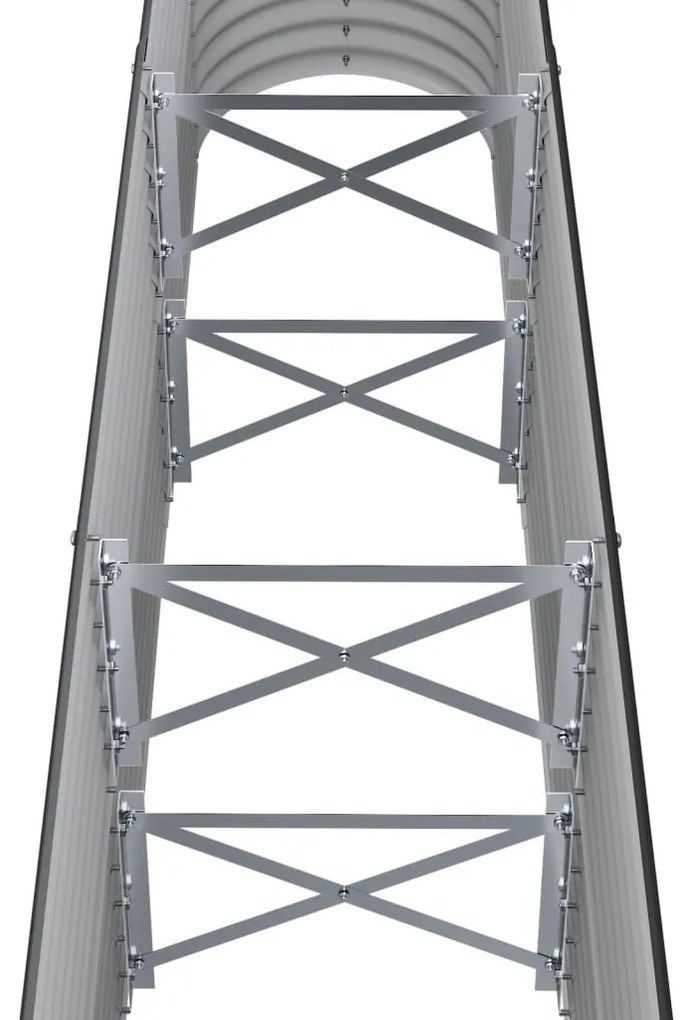 Canteiro elevado jardim 152x40x68 aço revestido a pó antracite