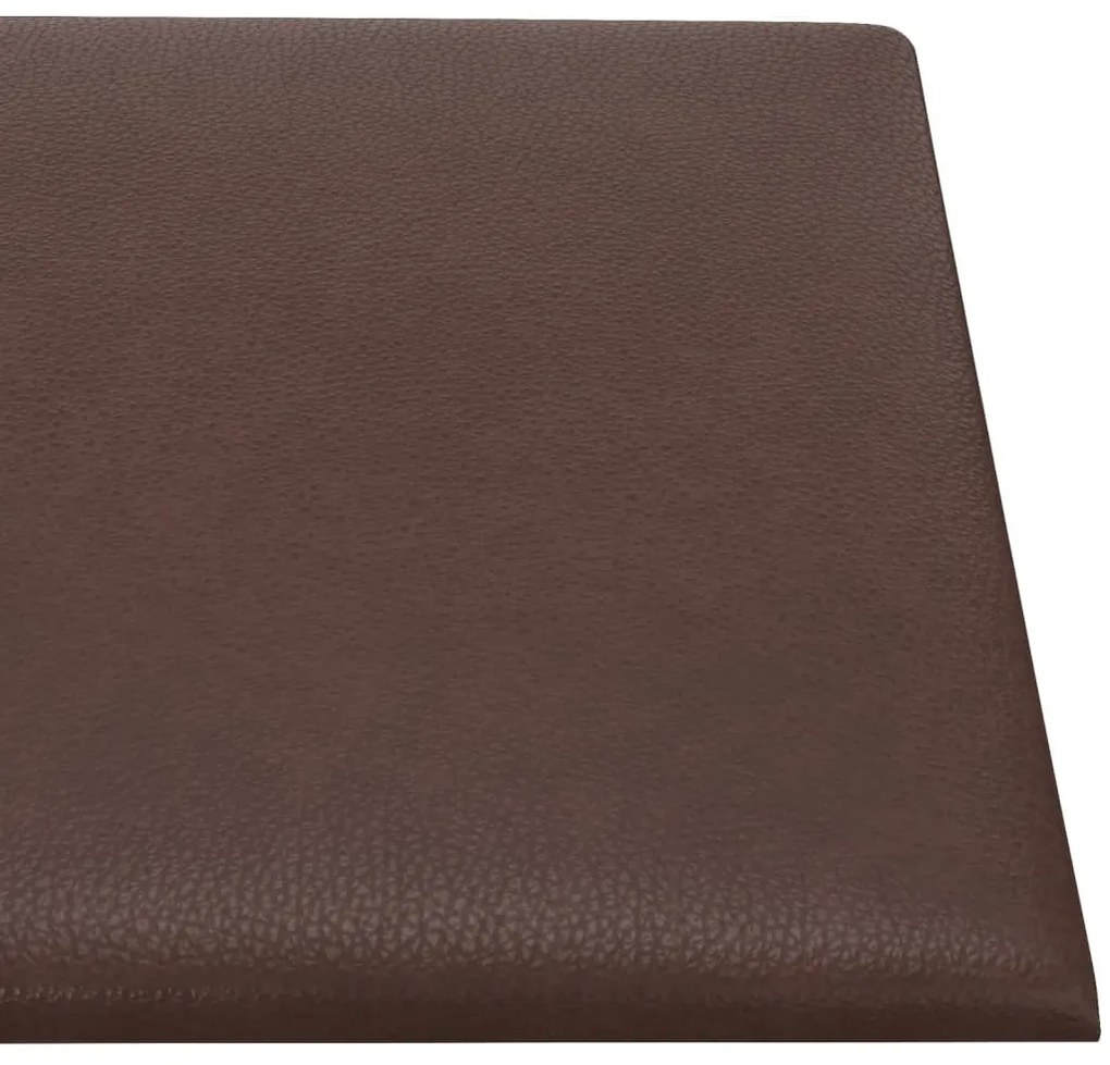 Painel parede 12 pcs 30x15 cm couro artificial 0,54 m² castanho