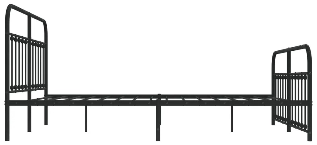 Estrutura de cama com cabeceira e pés 183x213 cm metal preto