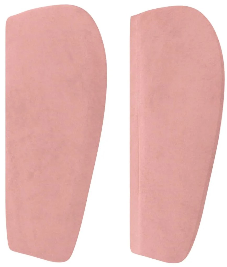 Cabeceira de cama c/ abas veludo 183x23x78/88 cm rosa