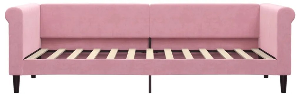 Sofá-cama com gavetão 80x200 cm veludo rosa