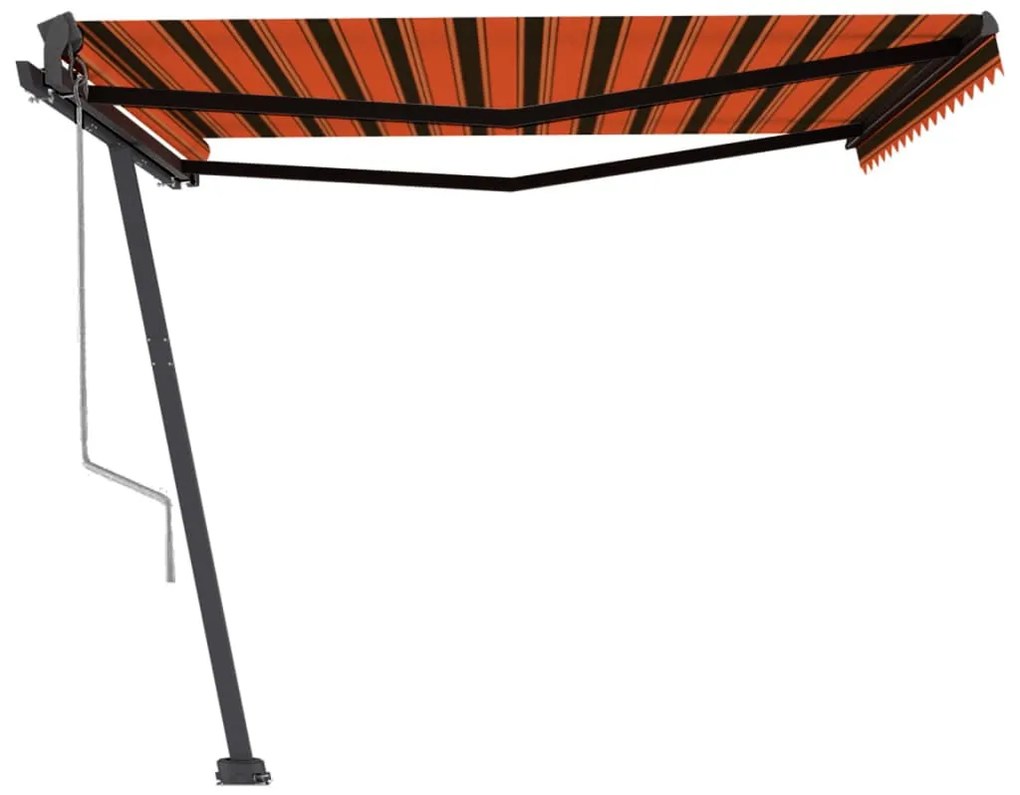Toldo automático independente 450x350 cm laranja e castanho