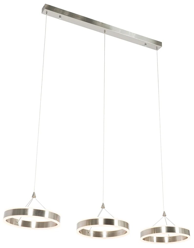Candeeiro de suspensão em aço oblongo com LED regulável em 3 níveis 3-luzes - Lyani Design