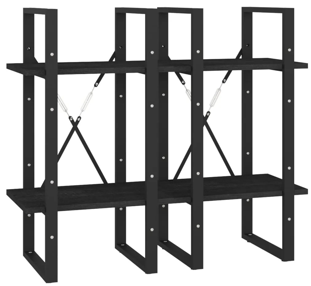 Estante com 4 prateleiras 40x30x140 cm pinho maciço preto