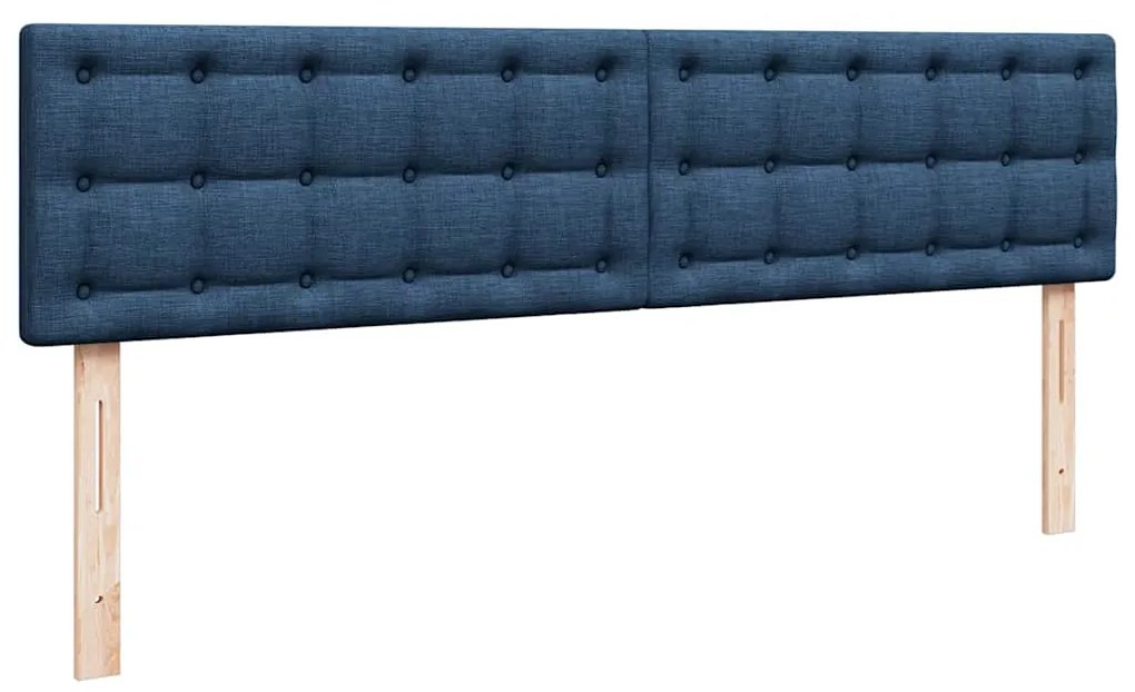 Estrutura de cama otomana com colchão 160x200 cm tecido azul