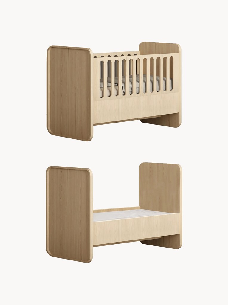 Cama de bebé com extensão para cama de criança, 70 x 120/160 cm