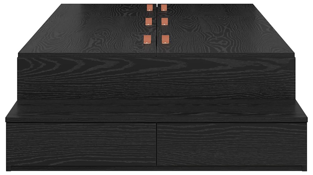 Estrutura de Cama Storage Madeira Negra 90x200 cm