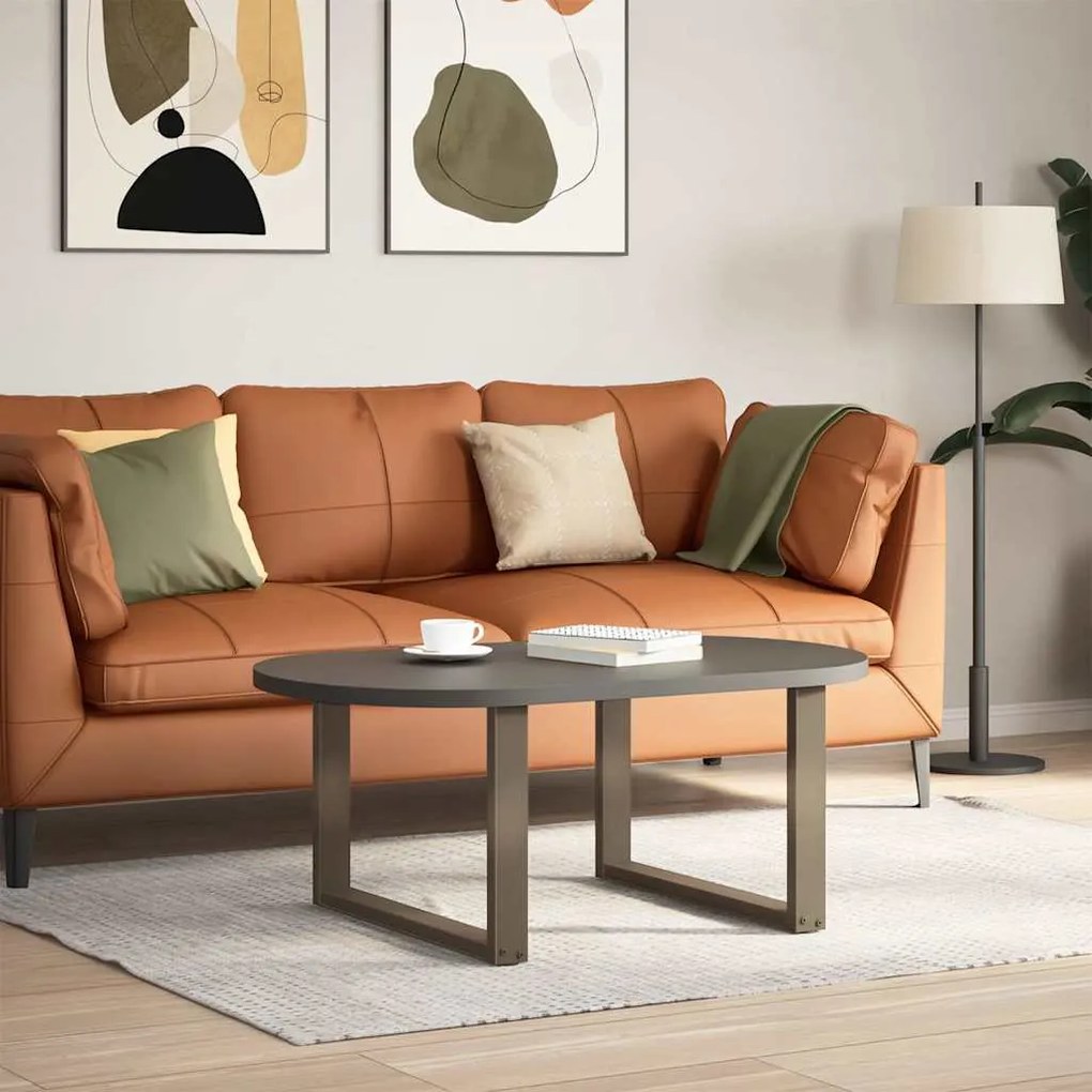 Pés para mesa de centro em formato de U, 2 peças, aço natural, 60x(42-